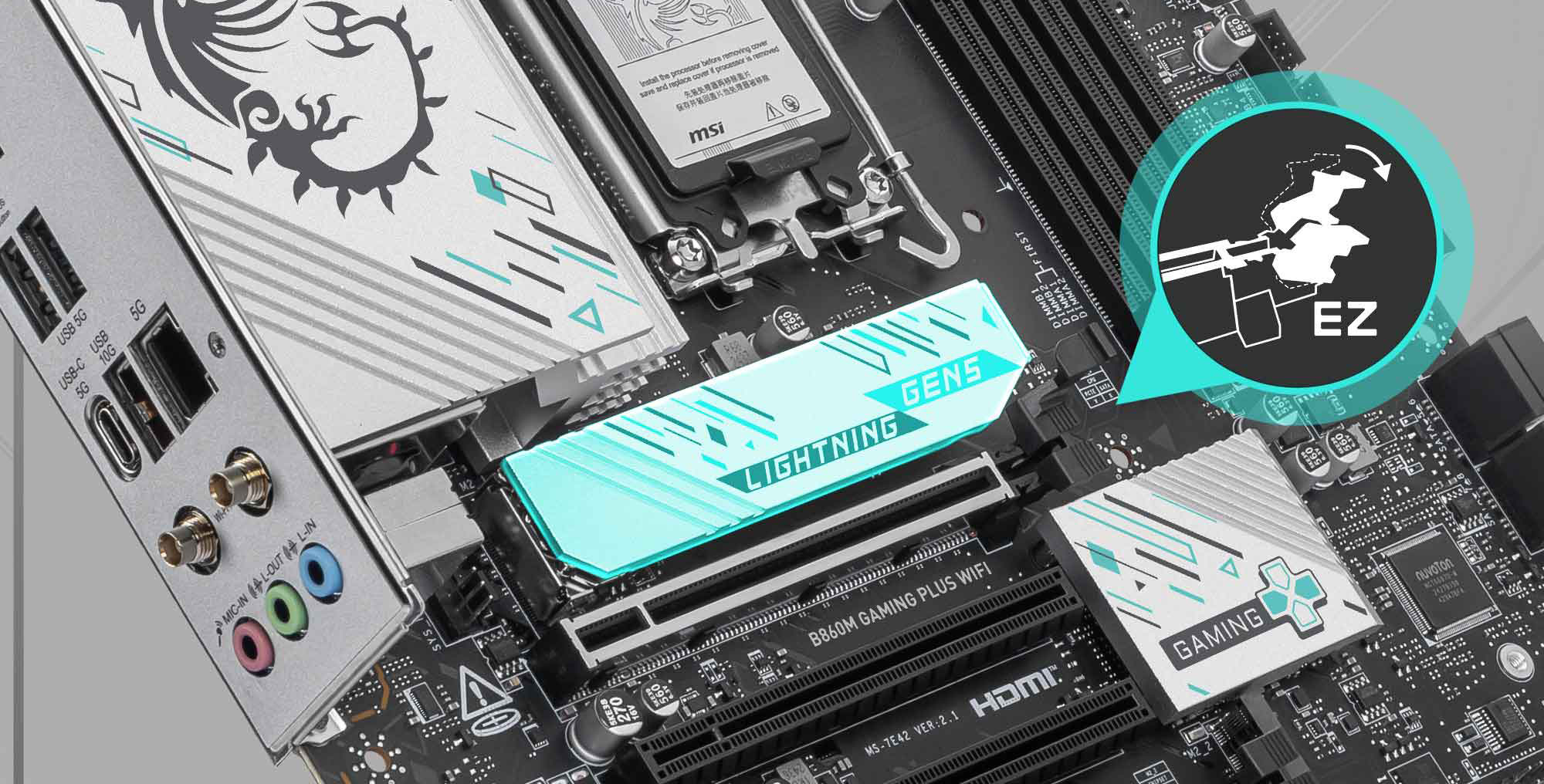 MSI B860M GAMING PLUS WIFI Motherboard, mATX - Supports Intel Core